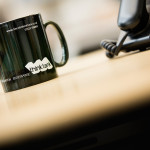 Think Tank mug on a desk